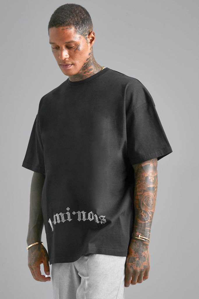 Men's Oversized Renaissance Graphic T Shirt - Black - L, Black