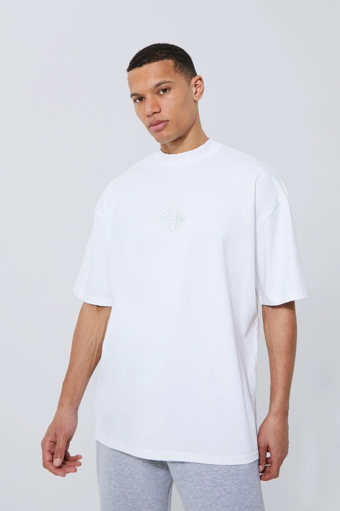 Men's Tall Oversized High Build Man Graphic T-Shirt - White - S, White