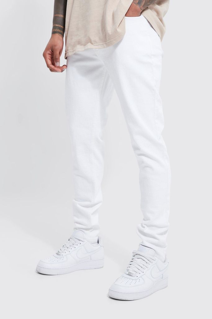 Men's Skinny Stretch Jean - White - 34R, White