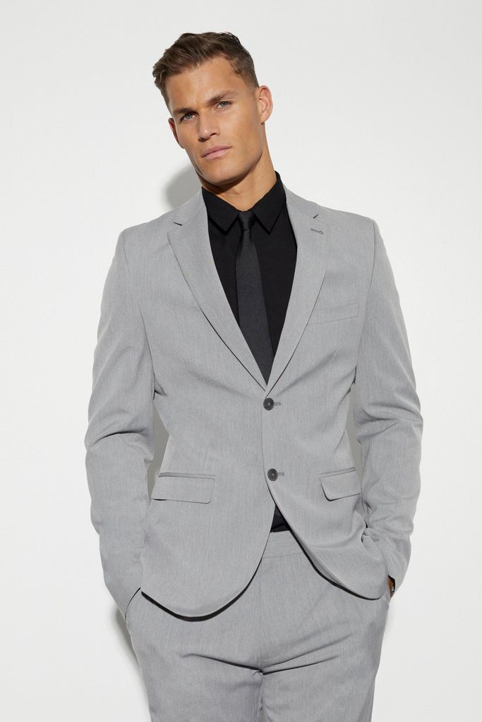 Men's Tall Skinny Single Breasted Suit Jacket - Grey - 38, Grey