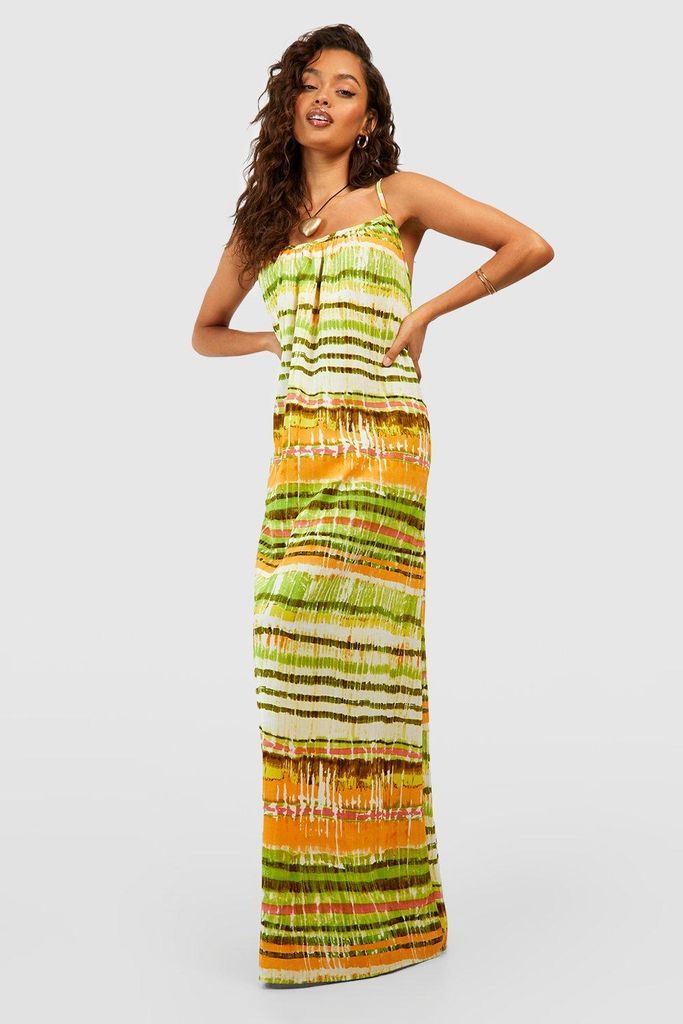 Womens Stripe Ombre Strappy Maxi Dress - Multi - 8, Multi