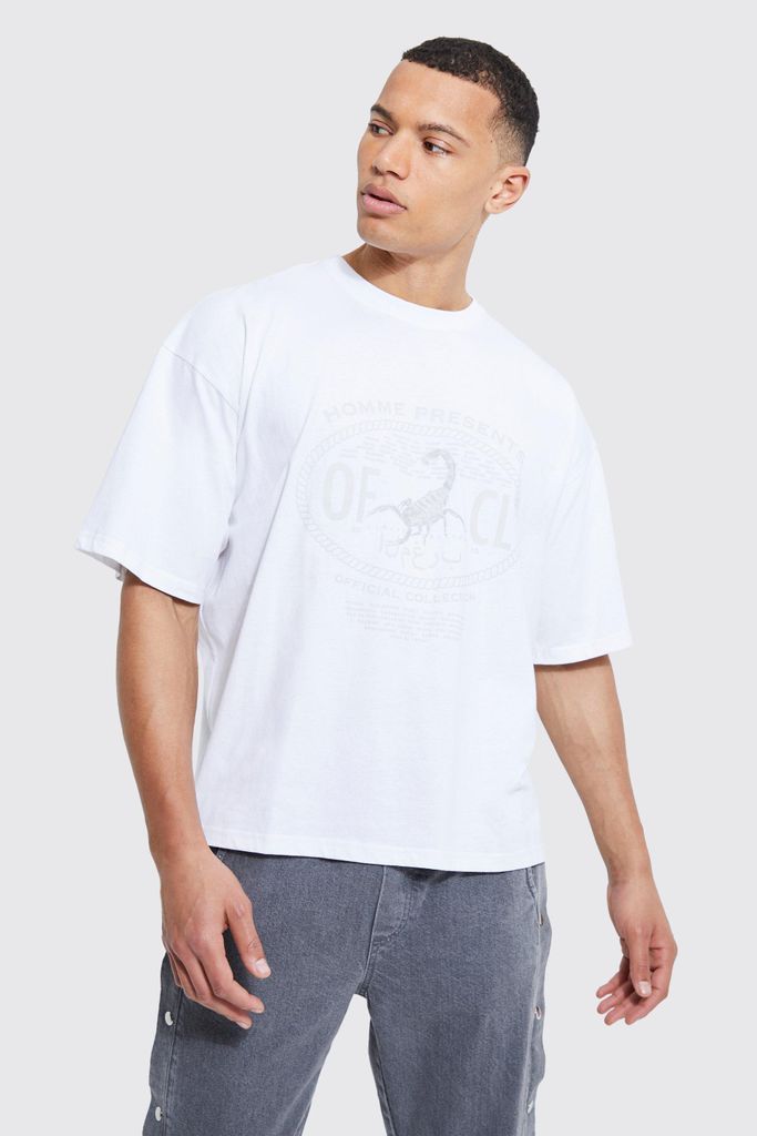 Men's Tall Oversized Ofcl Tonal Embroidered T-Shirt - White - L, White