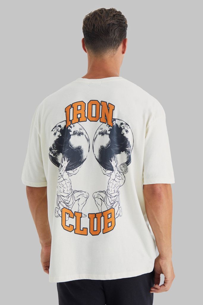Men's Tall Man Active Oversized Iron Club T-Shirt - Cream - S, Cream