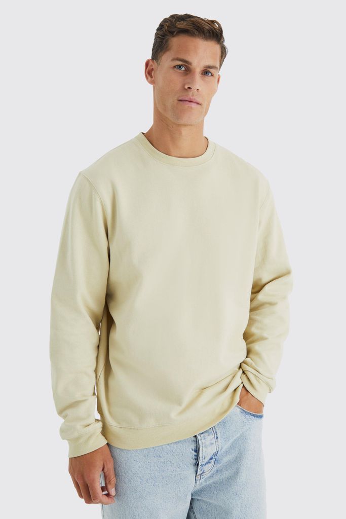 Men's Tall Oversized Basic Sweatshirt - Beige - S, Beige