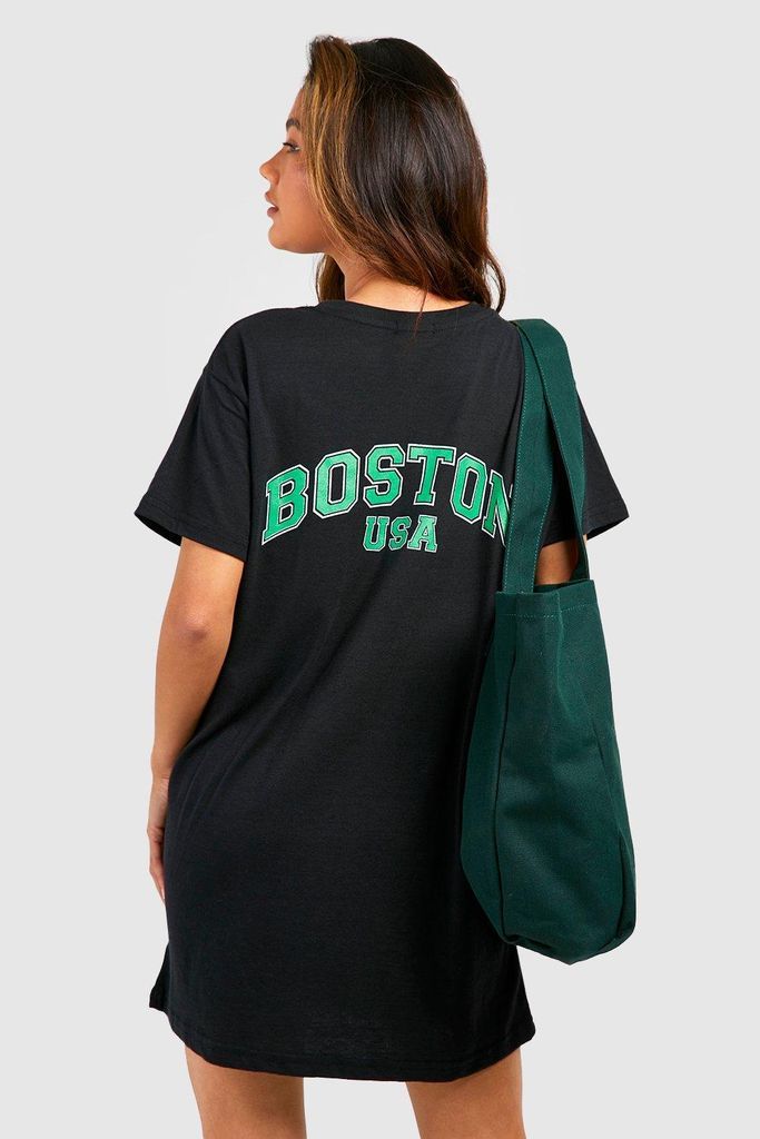 Womens Boston Oversized T-Shirt Dress - Black - 8, Black