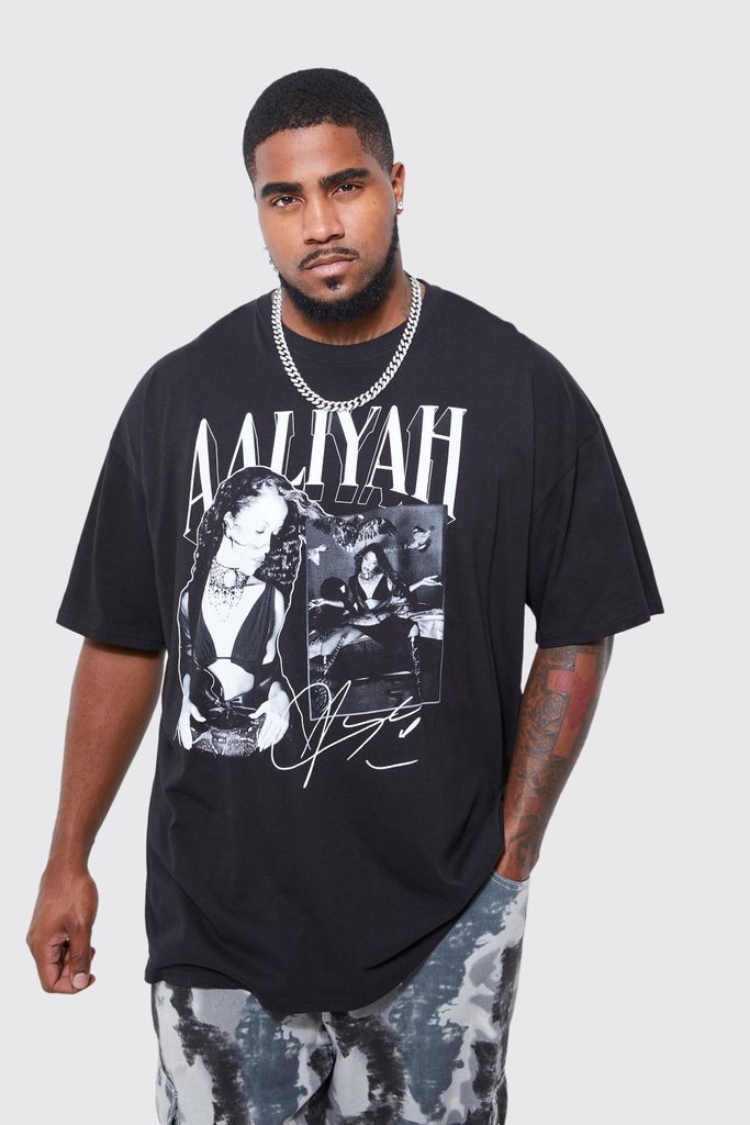 Men's Plus Aaliyah License T-Shirt - Black - Xxxl, Black
