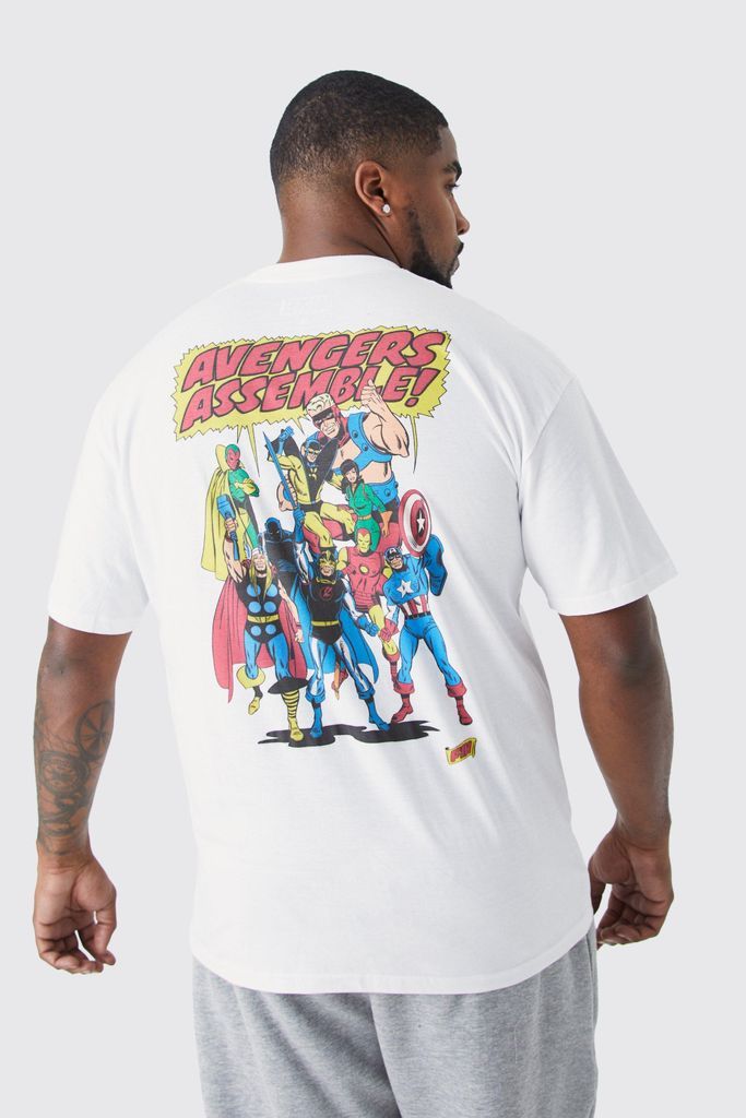 Men's Oversized Avengers License T-Shirt - White - S, White