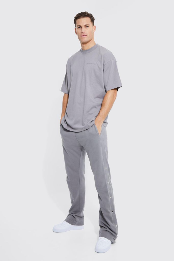 Men's Tall Oversized Gusset T-Shirt Tracksuit - Grey - S, Grey
