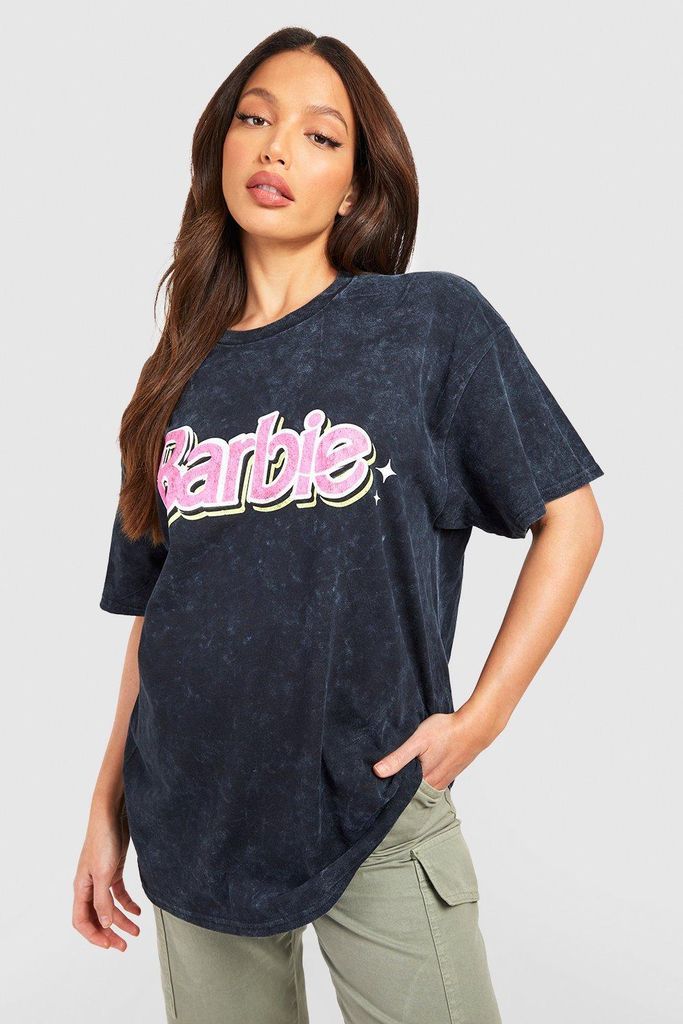 Womens Tall Barbie License Washed Oversized T-Shirt - Grey - L, Grey