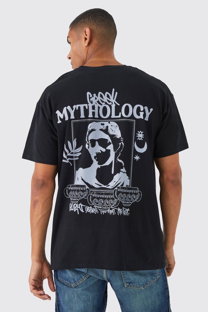 Men's Oversized Mythology Renaissance T-Shirt - Black - S, Black