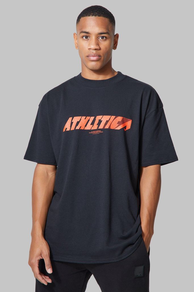 Men's Man Active Extended Neck Athletics T-Shirt - Black - S, Black