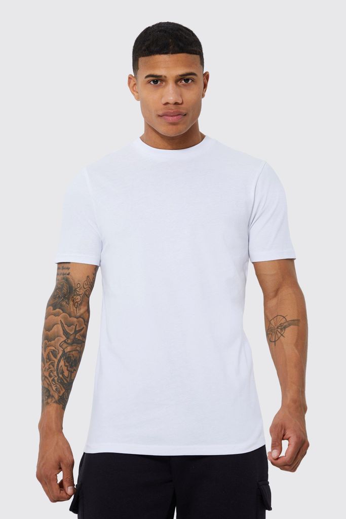 Men's Basic Crew Neck T-Shirt - White - M, White
