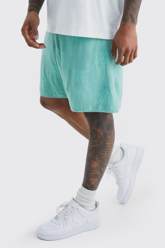 Men's Monogram Knitted Relaxed Shorts - Green - S, Green