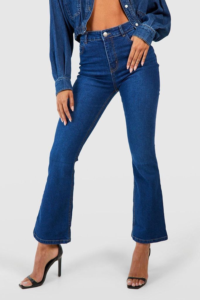 Womens Butt Shaper Stretch Flared Jeans - Blue - 6, Blue