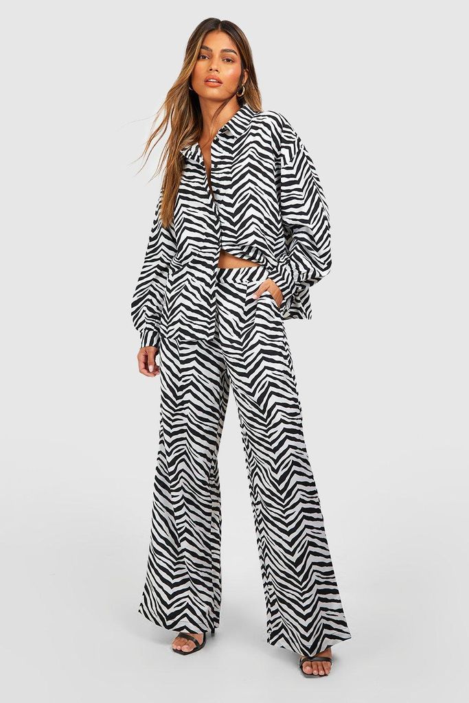 Womens Zebra Shirt & Trouser Co-Ord - Black - 6, Black