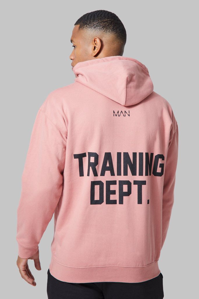 Men's Man Active Oversized Training Dept Hoodie - Pink - S, Pink