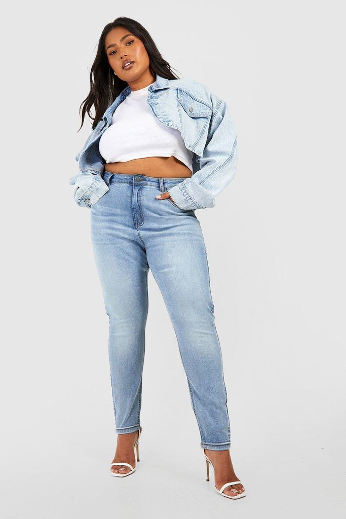 Womens Plus Butt Shaper High Rise Skinny Jeans - Blue - 16, Blue