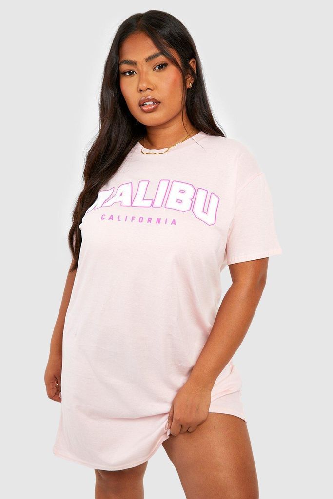 Womens Plus Malibu T-Shirt Dress - Pink - 16, Pink