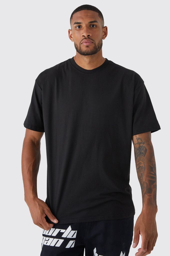 Men's Tall Oversized Basic Crew Neck T-Shirt - Black - S, Black