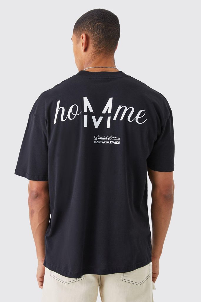 Men's Oversized Limited Edition Homme T-Shirt - Black - S, Black