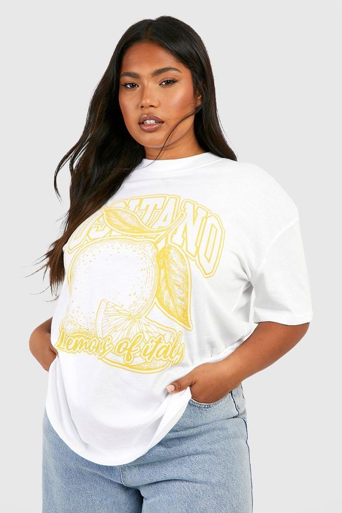 Womens Plus Lemon Graphic T-Shirt - White - 18, White