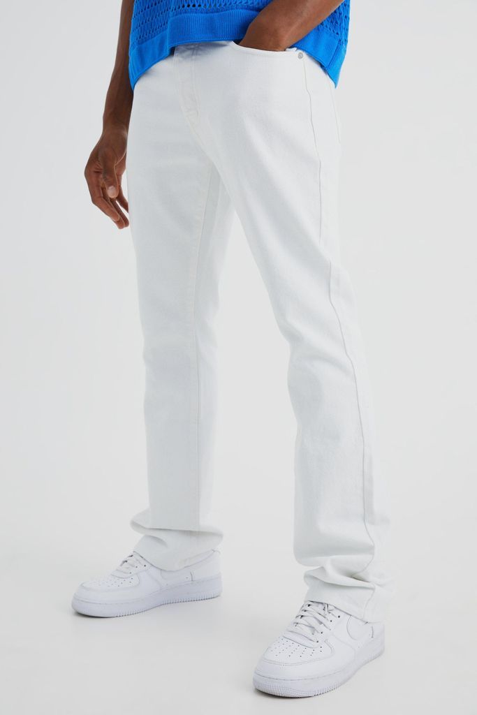 Men's Slim Rigid Flare Jean - White - 28R, White