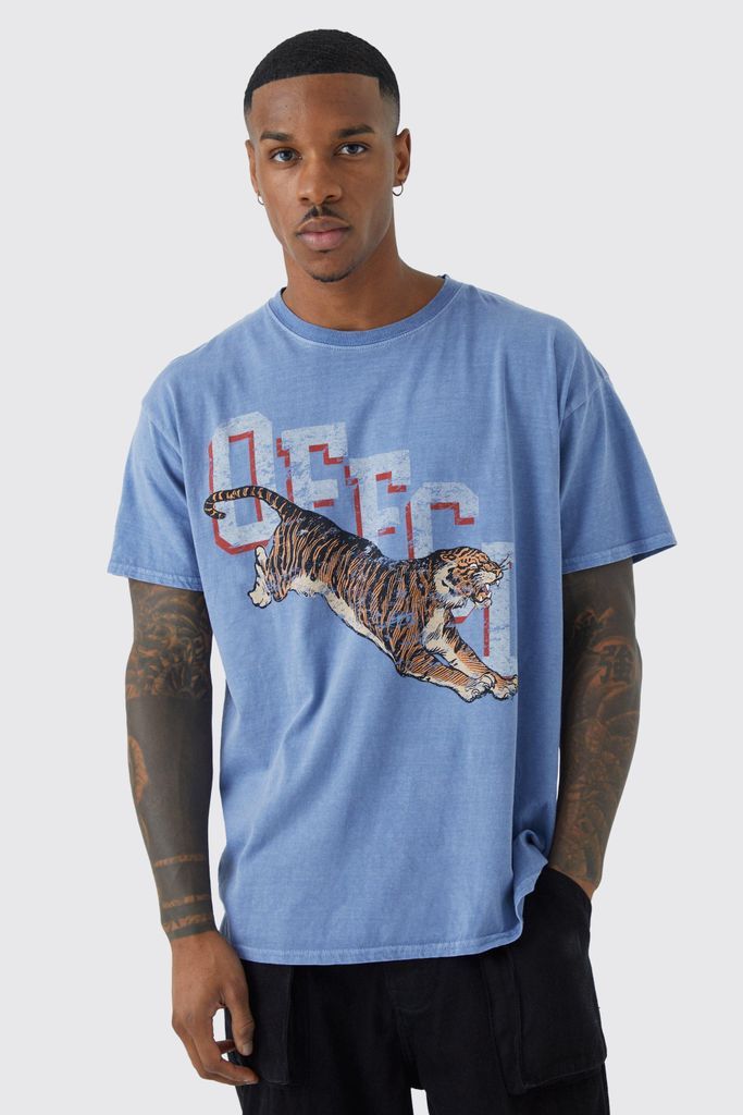 Men's Washed Offcl Graphic T-Shirt - Blue - S, Blue