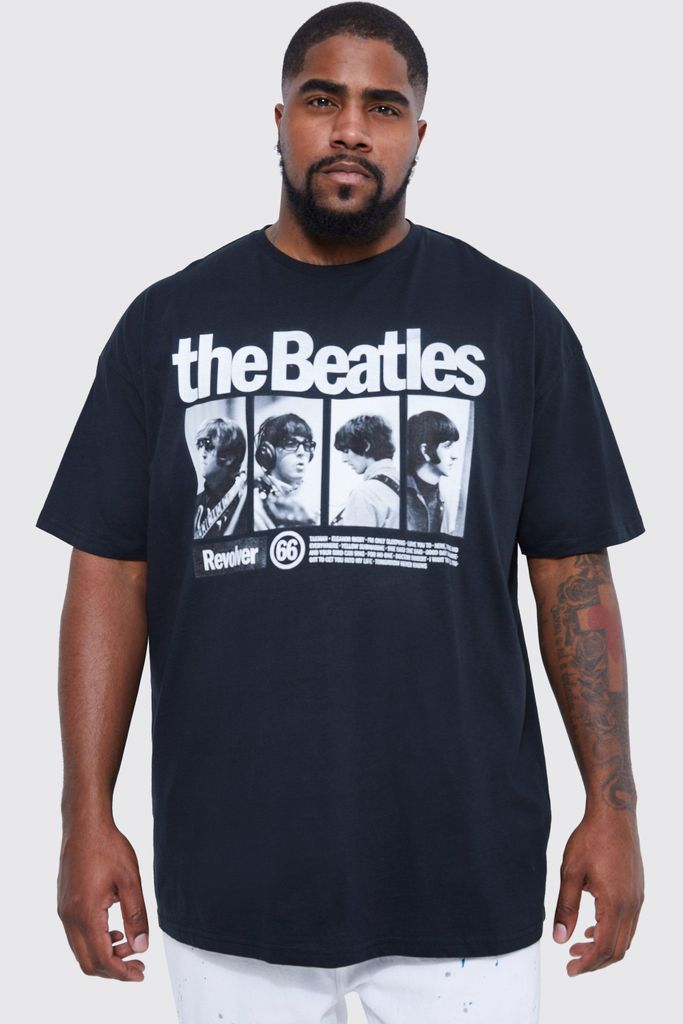 Men's Plus The Beatles License T-Shirt - Black - Xxl, Black