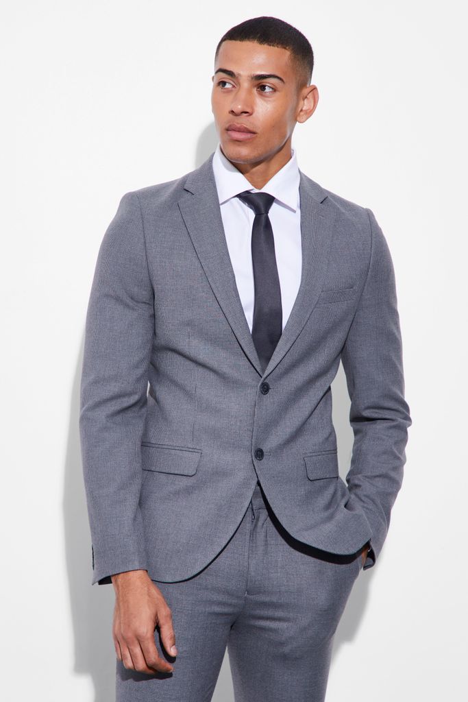 Men's Super Skinny Mini Texture Suit Jacket - Grey - 40, Grey