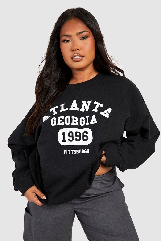Womens Plus Oversized Atlanta Sweatshirt - Black - 16, Black