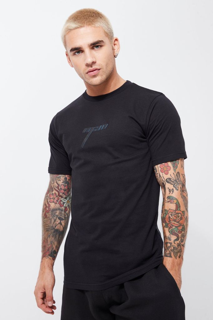 Men's Slim Fit High Build Man Graphic T-Shirt - Black - M, Black