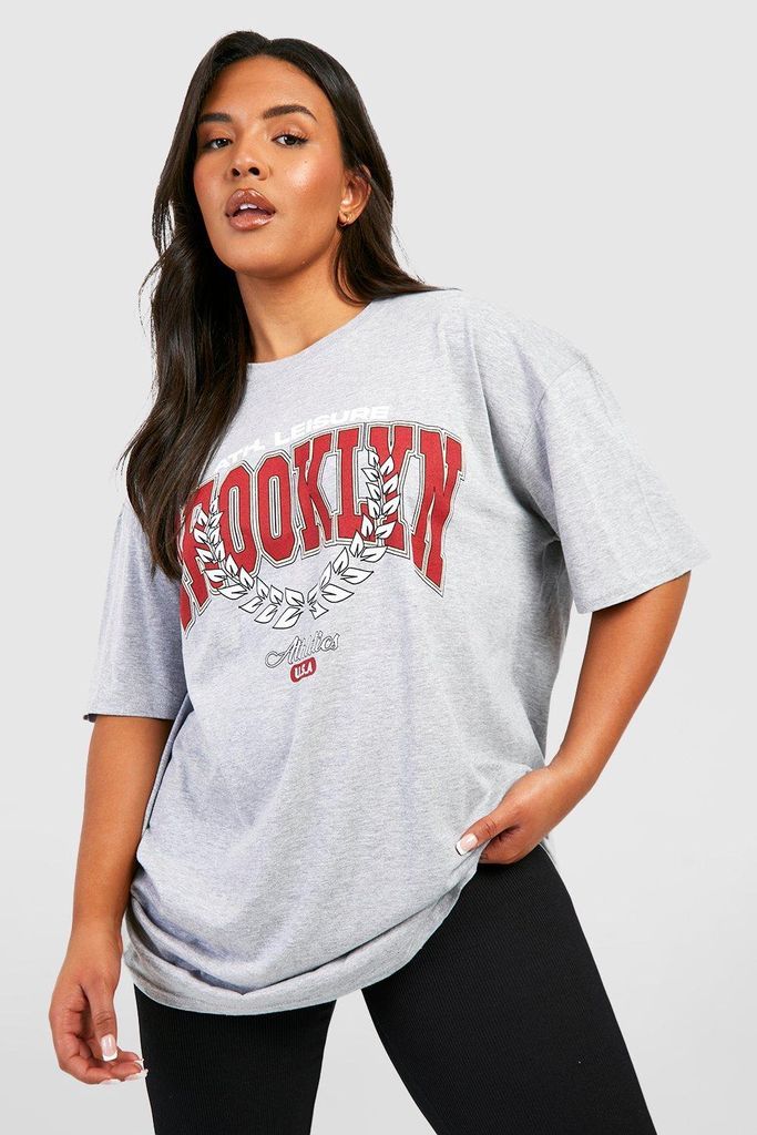 Womens Plus Brooklyn Oversized T-Shirt - Grey - 16, Grey