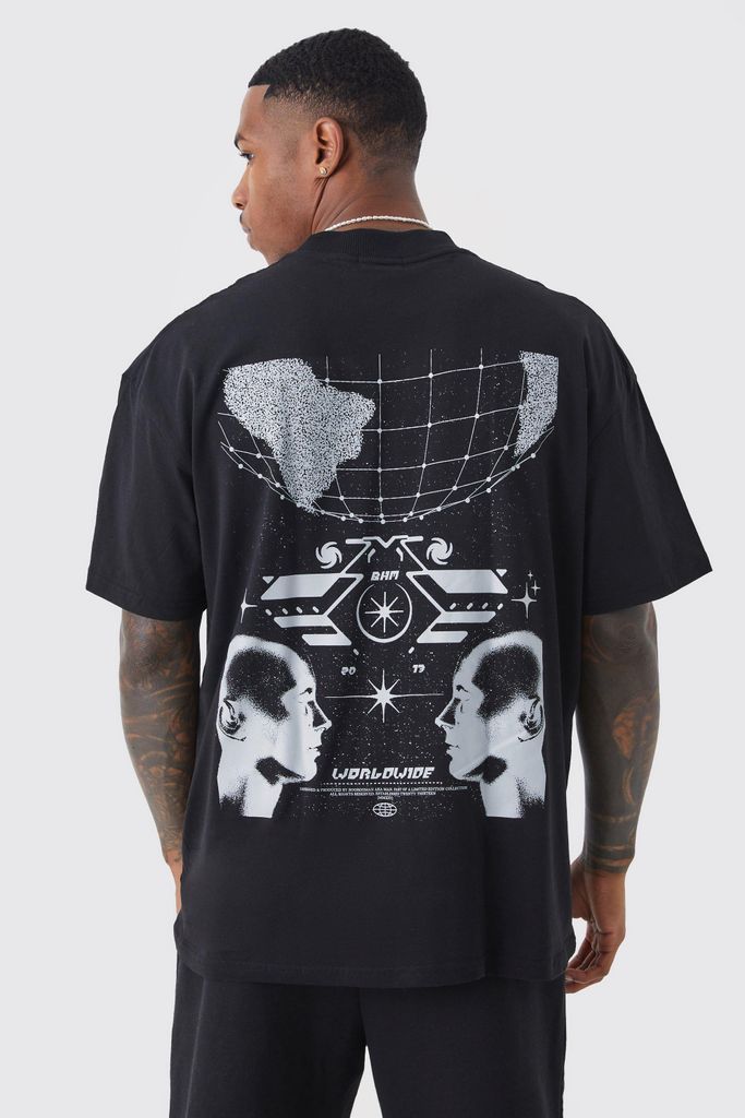 Men's Oversized Official Glode Backprint T-Shirt - Black - S, Black