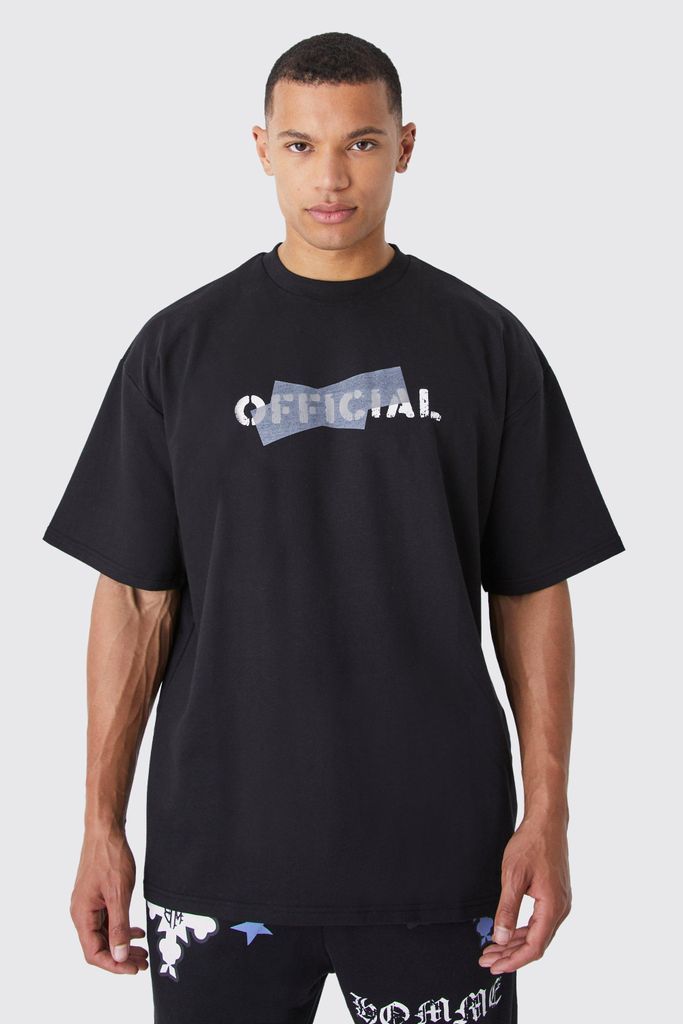 Men's Tall Oversized Loopback Ofical T-Shirt - Black - S, Black