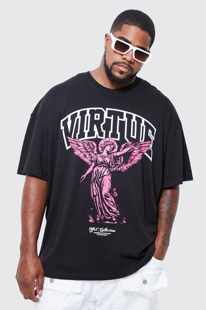 Men's Plus Oversized Virtue Graphic T-Shirt - Black - Xxxl, Black