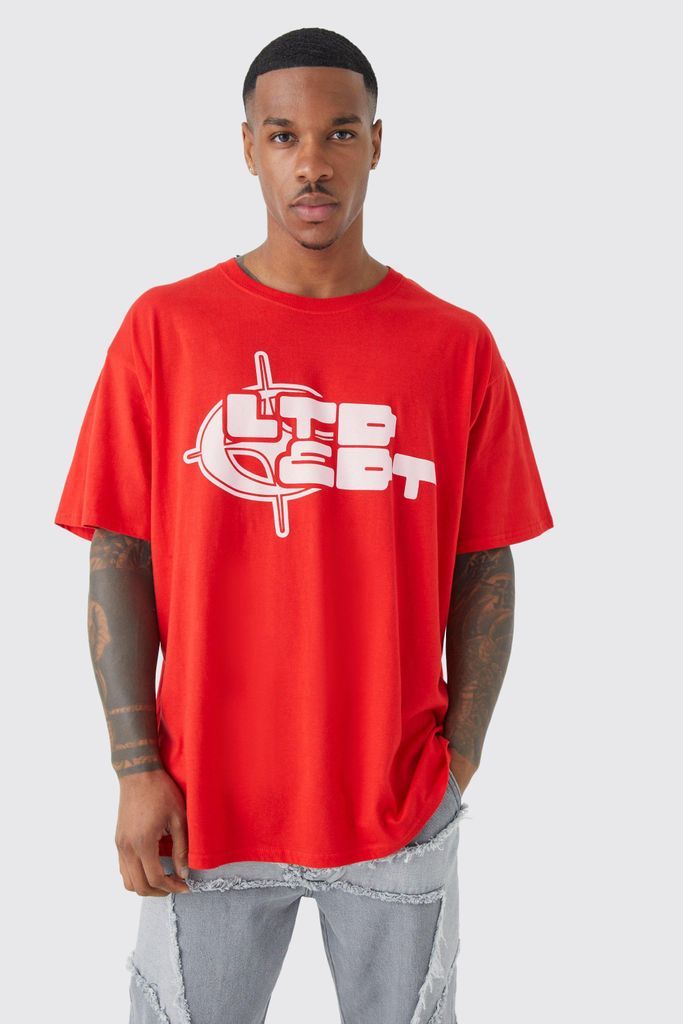 Men's Oversized Ltd Edt T-Shirt - Red - S, Red