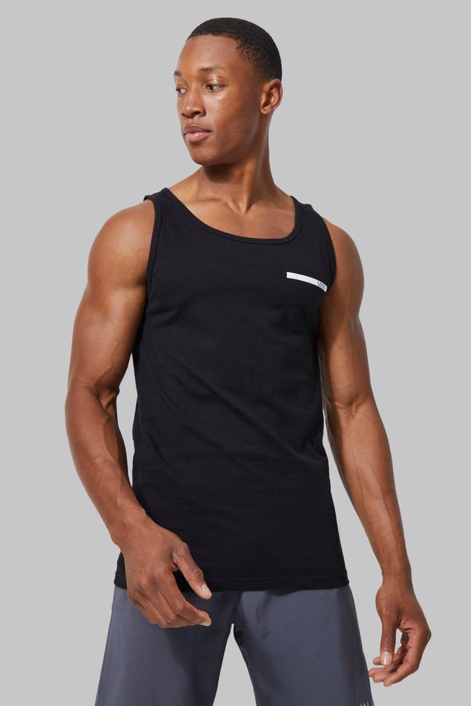 Men's Man Active Gym Training Vest - Black - S, Black