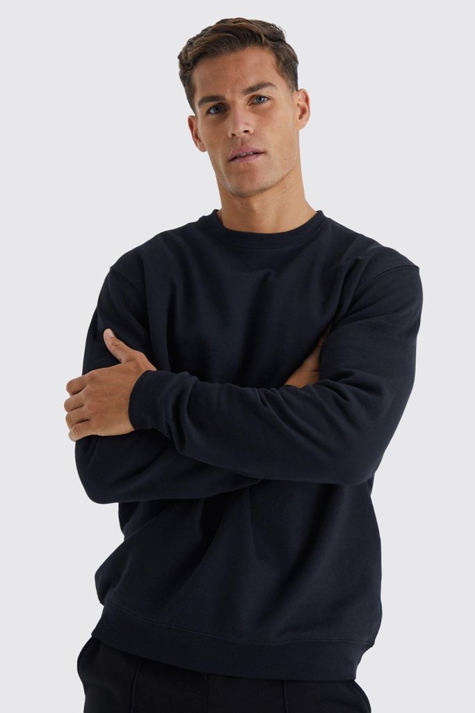 Men's Tall Oversized Basic Sweatshirt - Black - S, Black