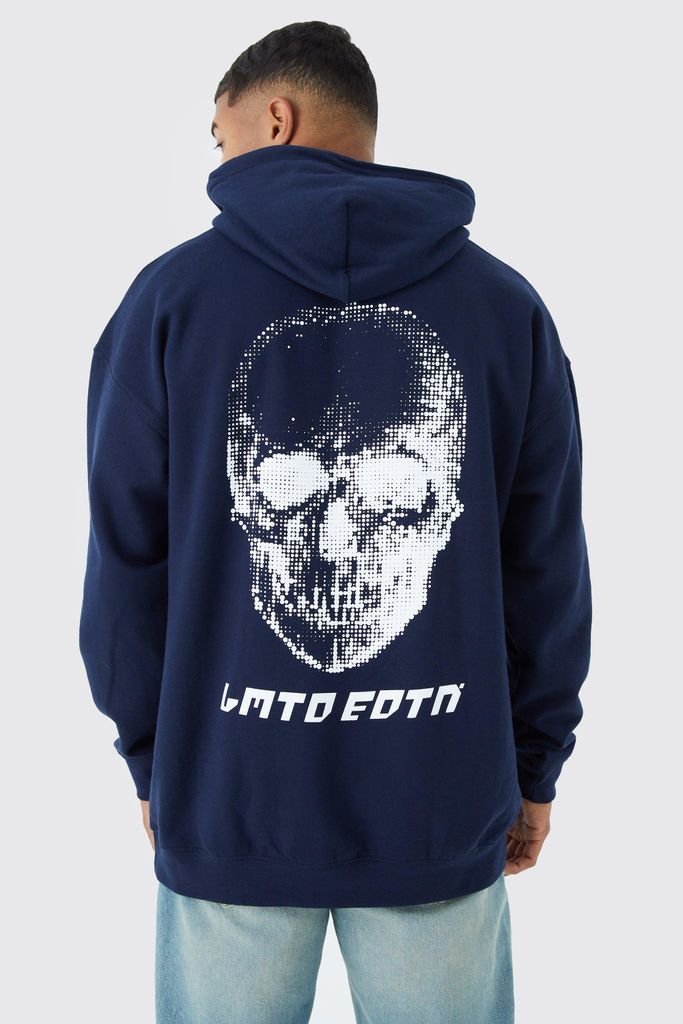 Men's Limited Edition Skull Graphic Hoodie - Navy - S, Navy
