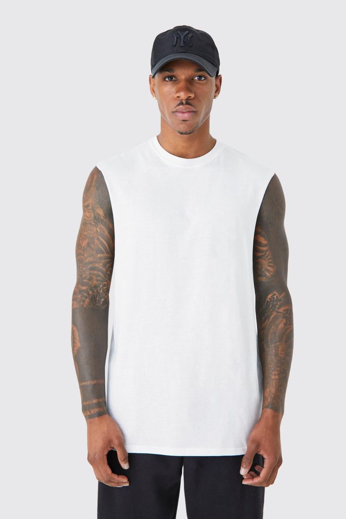 Men's Basic Dropped Arm Vest Top - White - Xs, White