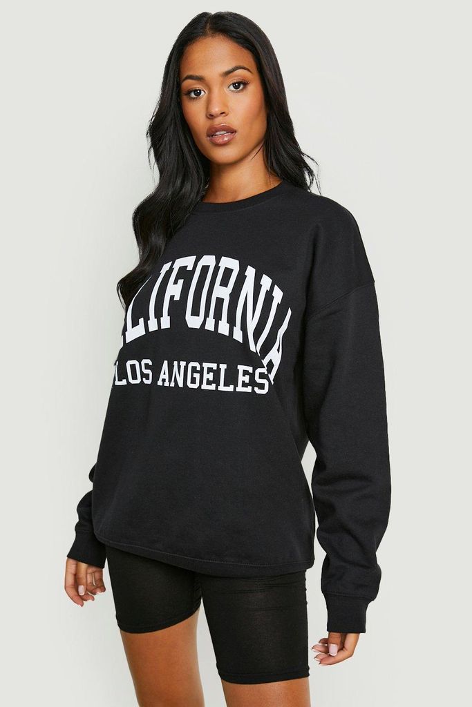 Womens Tall Varsity California Print Sweatshirt - Black - S, Black