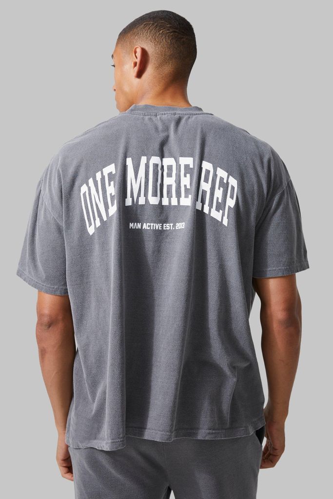 Men's Man Active Oversized Overdye Rep T-Shirt - Grey - S, Grey