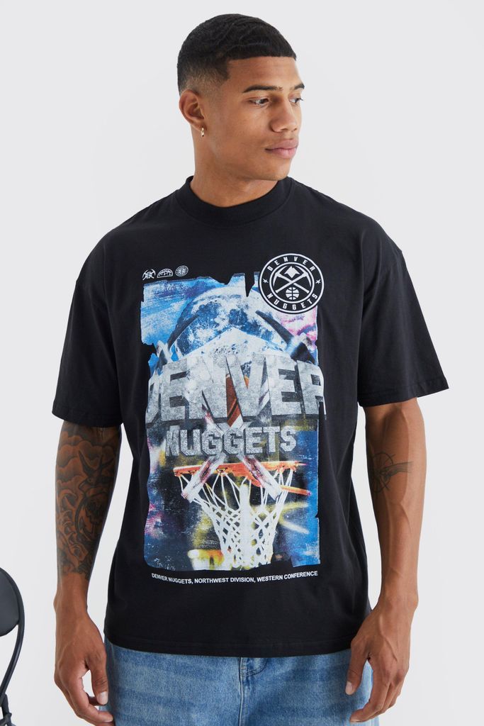 Men's Denver Nuggets Nba License T Shirt - Black - S, Black
