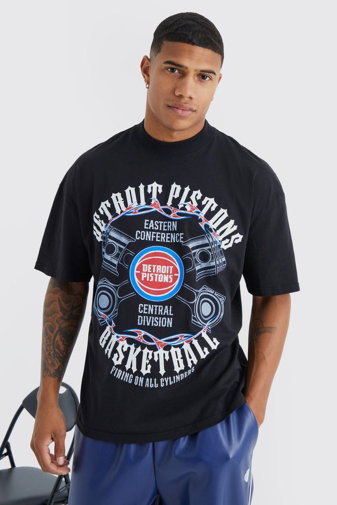 Men's Detroit Pistons Nba License T Shirt - Black - S, Black