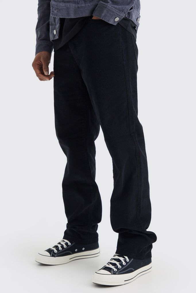 Men's Fixed Waist Relaxed Cord Trouser - Black - 28, Black