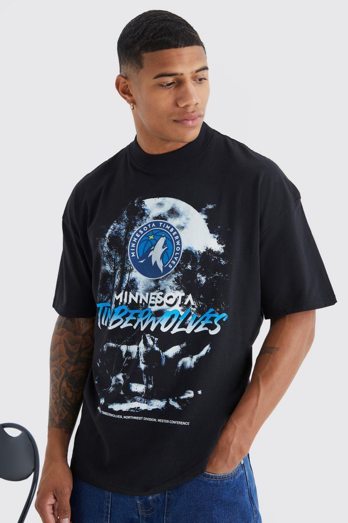 Men's Minnesota Timberwolves Nba License T Shirt - Black - S, Black
