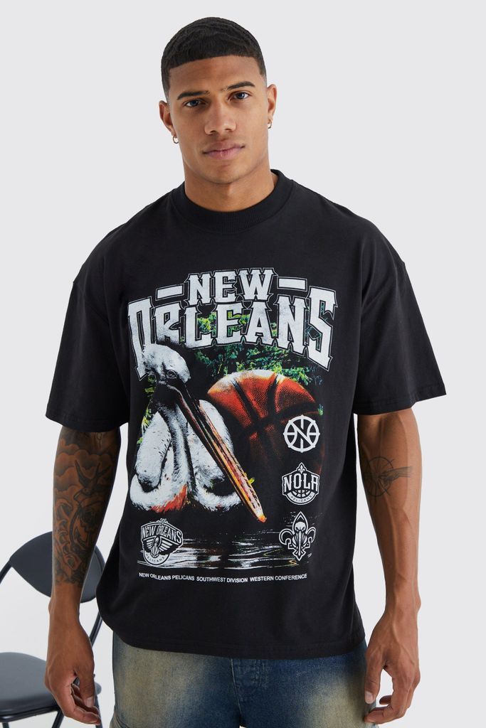 Men's New Orleans Pelicans Nba License T Shirt - Black - S, Black