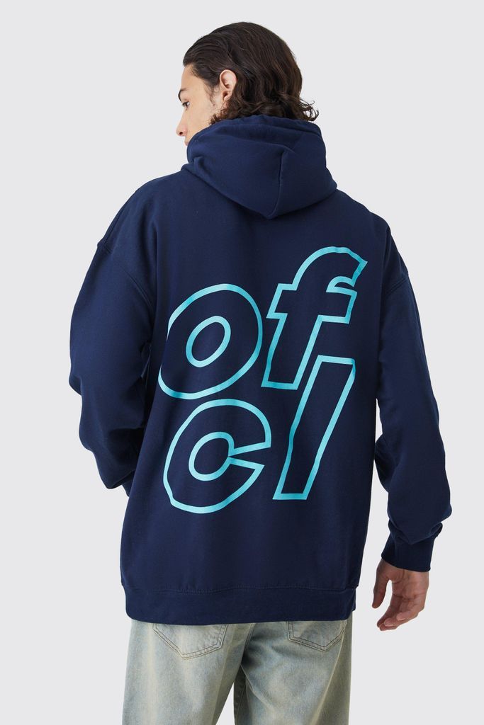 Men's Oversized Ofcl Graphic Hoodie - Blue - S, Blue