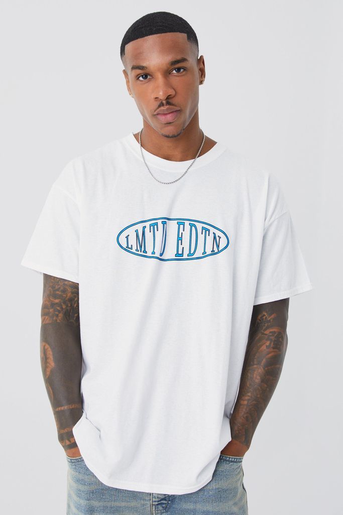 Men's Oversized Limited Edition Graphic T-Shirt - White - S, White