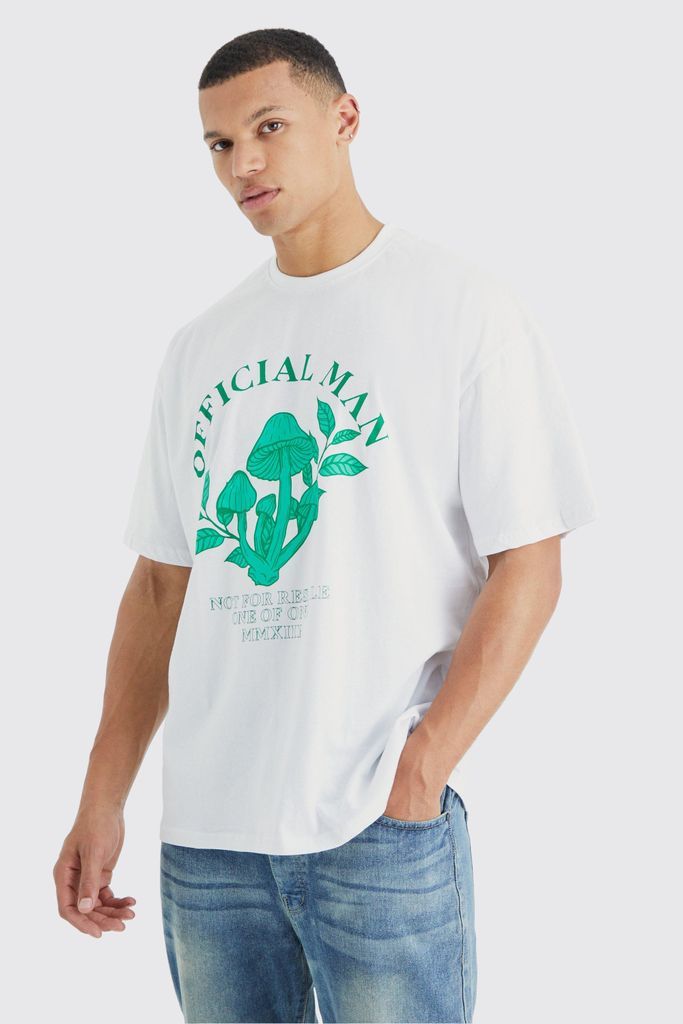 Men's Tall Oversized Trippy Print T-Shirt - White - S, White